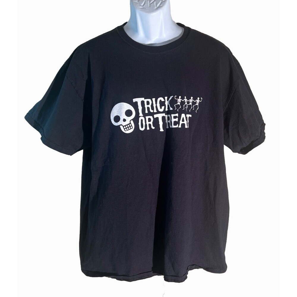 TRICK OR TREAT Halloween Short Sleeve Black T-Shirt‎ XL